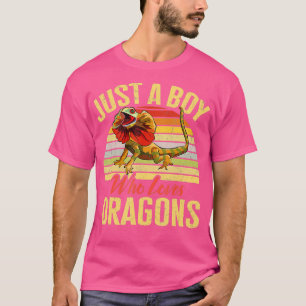 T-shirt Lizard Frillé Juste Un Garçon Qui Aime Dragons Her
