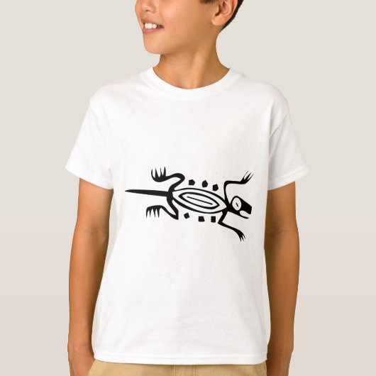 T-shirt Lizard, hiéroglyphe mexicain(Maya) (Devant)