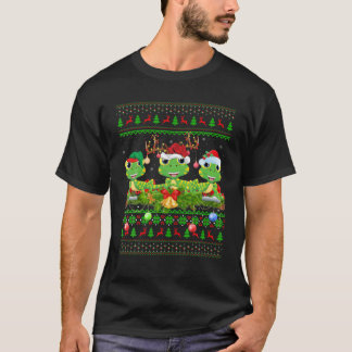 T-shirt Lizard Lover Xmas Éclairage Père Noël Lizard Laid 
