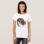 T-shirt Lizard Orange Et Noir (Devant entier)