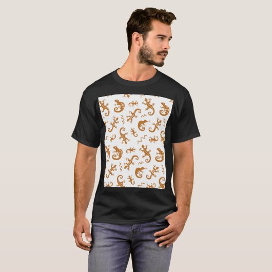 T-shirt Lizards Chameleons : Design Motif sans couture. (Devant entier)