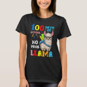T-shirt Llama 100 Days Of School No Probllama Teacher Stud (Devant)