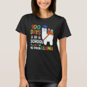 T-shirt Llama 100 Days Of School No Probllama Teacher Stud (Devant)
