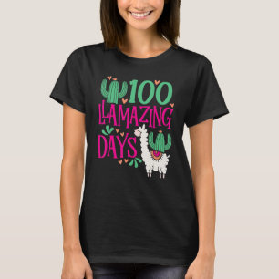 T-shirt Llama 100 jours de lamazing de l'école - les fille