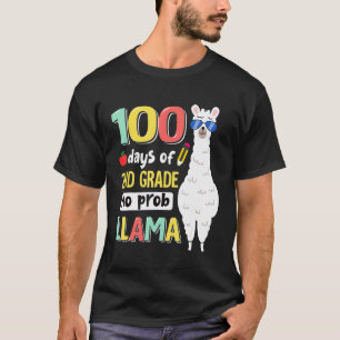 T-shirt Llama 100 jours d'école 2e année fille garçon san