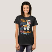 T-shirt Llama 100e jour de l'école 100 jours Aucun problèm (Devant entier)