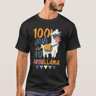 T-shirt Llama 100ème Jour De L'École 100 Jours Aucun Probl