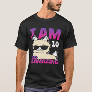 T-shirt Llama 10 ans Anniversaire 10 ans Incroyable depuis