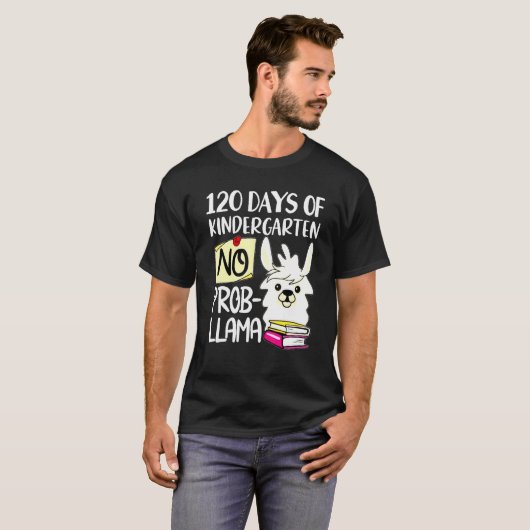 T-shirt Llama & Alpaca Lovers 120 Days of Kindergarten No (Devant entier)