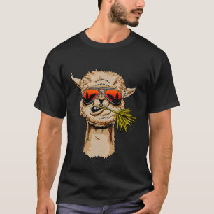 T-shirt Llama Alpaca Lunettes de soleil Cool Lama Rama An