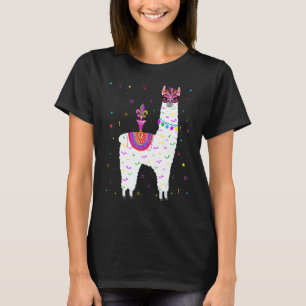 T-shirt Llama Alpaca Mardi Gras Alpaca Fat Mardi Partie B