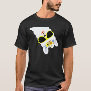 T-shirt Llama Alpaca mignon Lunettes de soleil Fleur Hippi