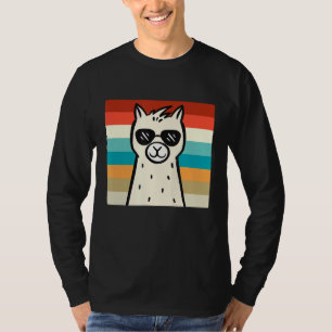 T-shirt Llama Alpaca Portant des lunettes de soleil Vintag