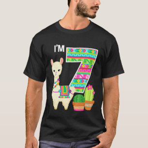 T-shirt Llama Anniversaire Im 7 Ferme Llama Thème 7ème Ann