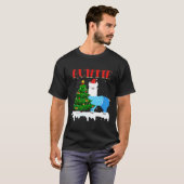 T-shirt llama Auntie Santa Chapeau Xmas Pyjama Famille Cor (Devant entier)