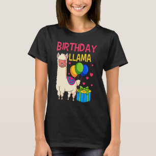 T-shirt Llama Birthday Alpaca Anniversaire Party Balloons