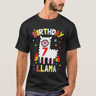 T-shirt Llama Boy Girl 7e Anniversaire Vêtements 7 Anniver