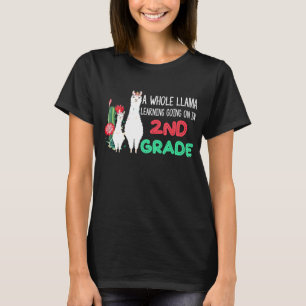 T-shirt Llama Cactus Étudiante De 2E Année Retourner À L'É