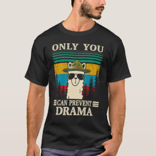 T-shirt Llama Camping Only You Can Prevent Drama  Hommes F