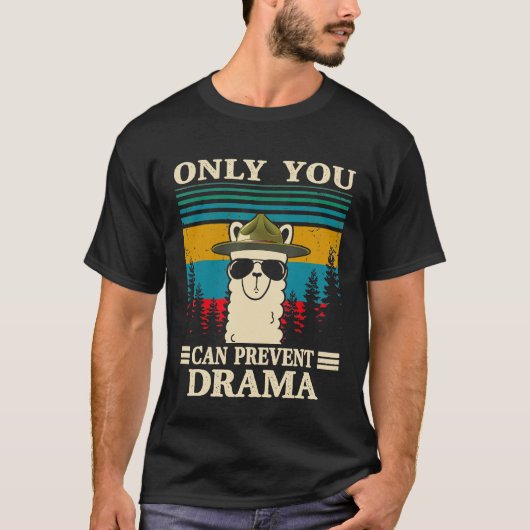 T-shirt Llama Camping Seulement Vous Pouvez Empêcher Drama (Devant)