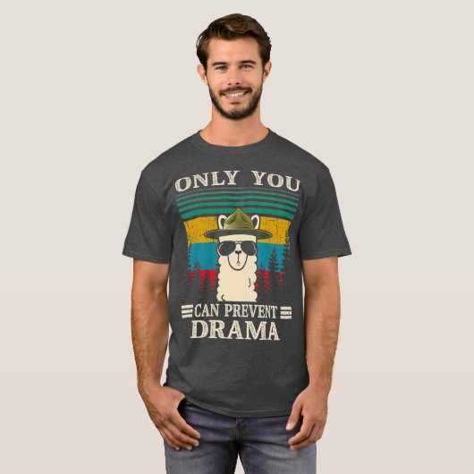 T-shirt Llama Camping Vous Pouvez Empêcher Les Dons De Dra (Devant entier)