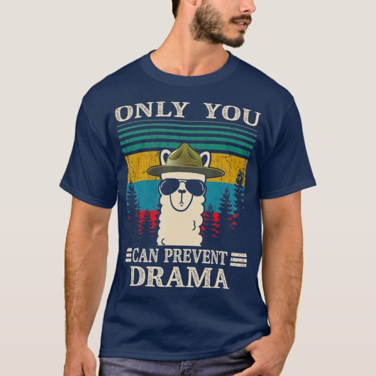 T-shirt Llama Camping Vous Pouvez Empêcher Les Dons De Dra (Devant)