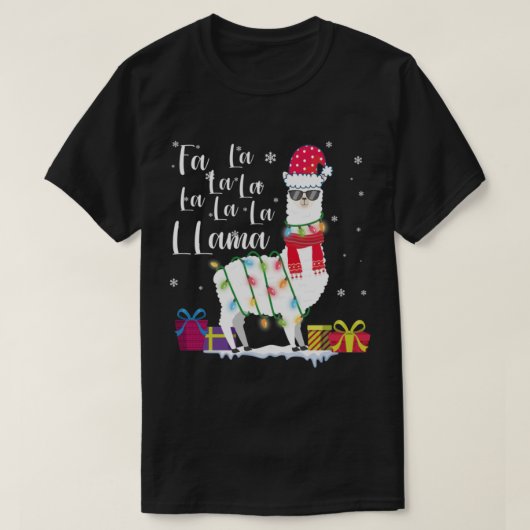 T-shirt Llama chandail de noël Fa La Lama Drôle x mas (Design devant)