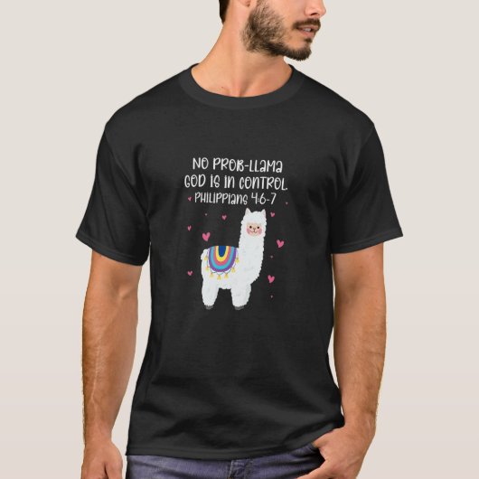 T-shirt Llama Christian No Prob Llama Dieu en contrôle Bib (Devant)