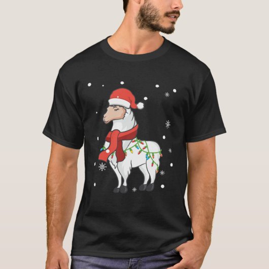T-shirt Llama Christmas Lights Sturdy Animals Alpaca Xmas (Devant)