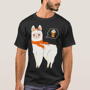T-shirt Llama Citrouille épice Latte automne automne autom