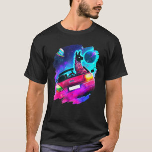 T-shirt Llama Cool Conduisant Une Voiture De Sport Dans L'