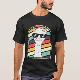 T-shirt Llama Cool Style Rétro Alpacas Garçon Fille Lama