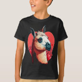 T-shirt Llama Cute Alpaca Valentines Day Animal  (Devant)