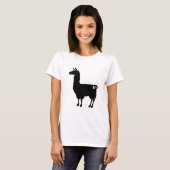 T-shirt Llama Dames Noires (Devant entier)