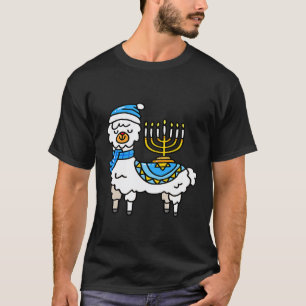 T-shirt Llama de Hanukkah Menorah Chanukah Alpaca Femmes M