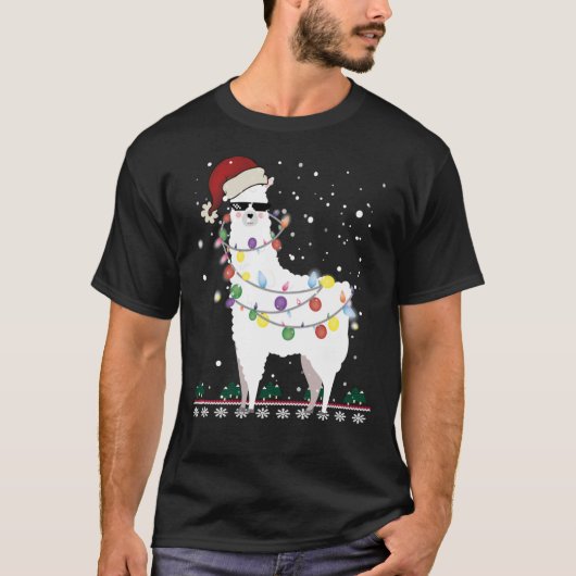 T-shirt Llama de Noël - Alpaca Arbre de Noël Classique T- (Devant)