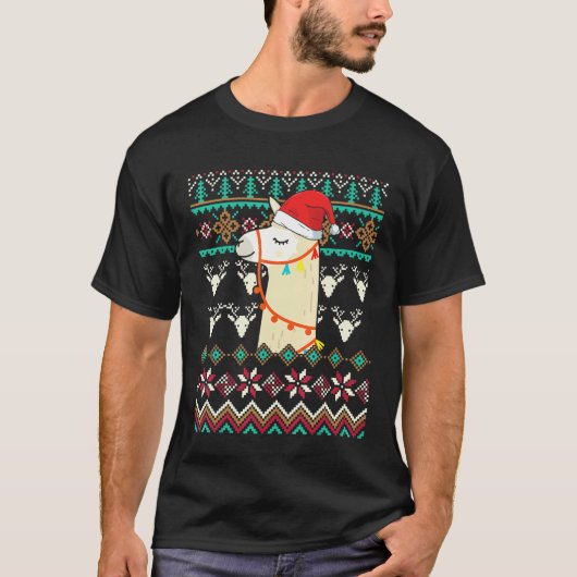 T-shirt Llama de Noël laid (Devant)
