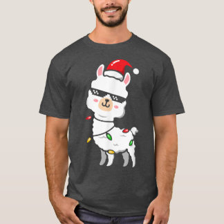 T-shirt Llama de Noël Lumières de la fée, tenue de famille