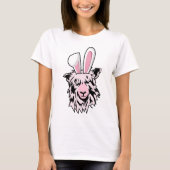 T-shirt Llama de Pâques / Alpaca avec Oreilles de Lapin (Devant)