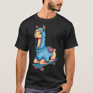 T-shirt Llama de skateboard cool en hoodie Animaux drôles