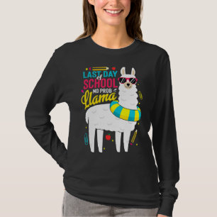 T-shirt Llama Dernier Jour De Scolaires Garçons Filles Ens
