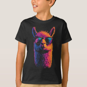 T-shirt Llama Drôle Avec Lunettes De Soleil Coloré Pas De