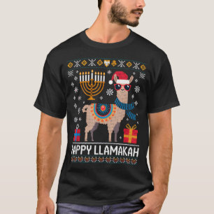 T-shirt Llama drôle et heureux Llamakah avec Menorah