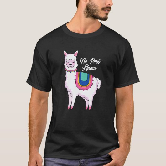 T-shirt Llama Drôle Pas De Problème (Devant)