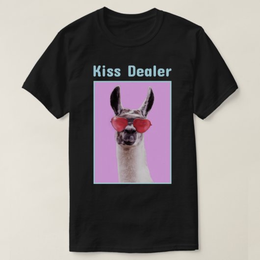 T-shirt Llama du concessionnaire Kiss avec lunettes de coe (Design devant)