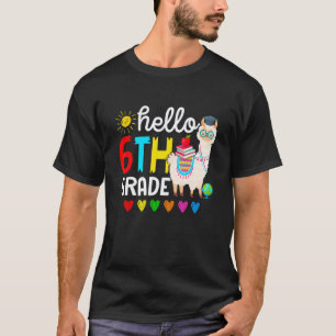 T-shirt Llama du premier jour 6e année Bonjour Lama de six