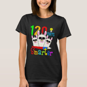 T-shirt Llama Enseignant Plus Intelligent 120 Jours Heureu