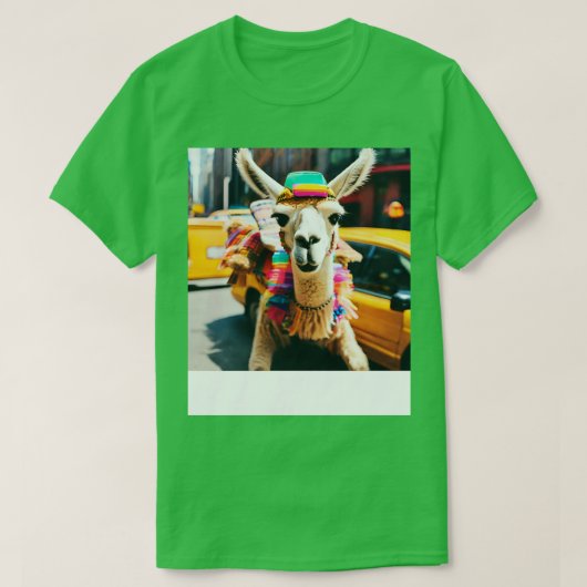 T-shirt Llama équitation en Taxi (Design devant)