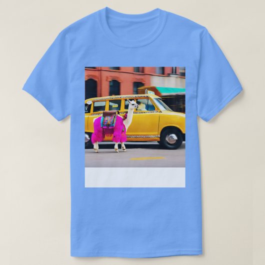 T-shirt Llama équitation en Taxi Happy Llama (Design devant)