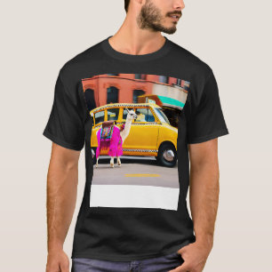 T-shirt Llama équitation en Taxi Happy Llama